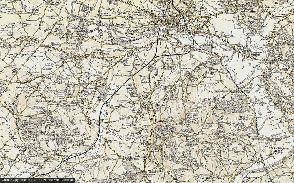 Old Map of Historic Map covering Haywood Lodge in 1900-1901
