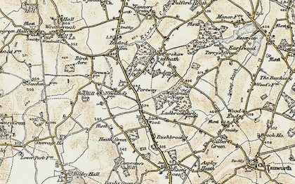 Old map of Portway in 1901-1902
