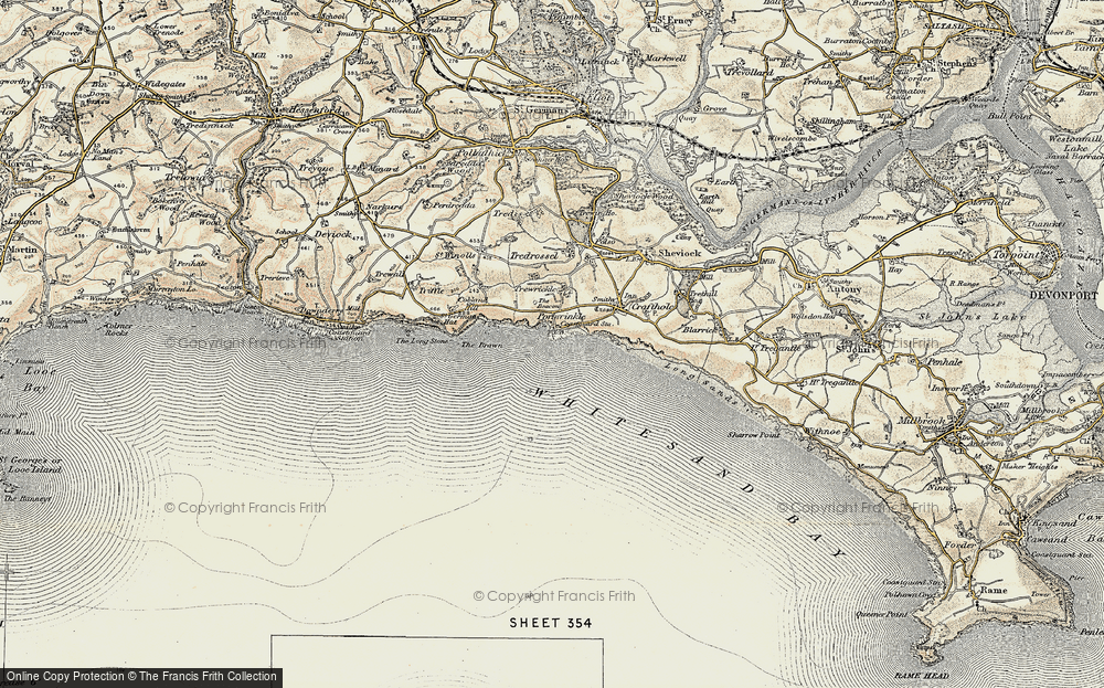 Old Map of Historic Map covering Brawn, The in 1899-1900