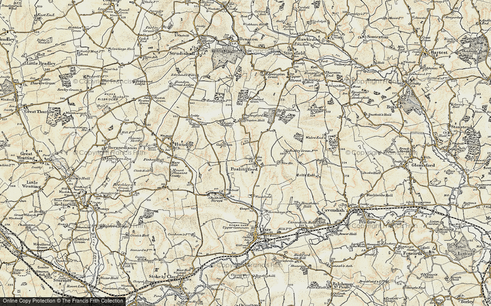 Old Map of Poslingford, 1899-1901 in 1899-1901