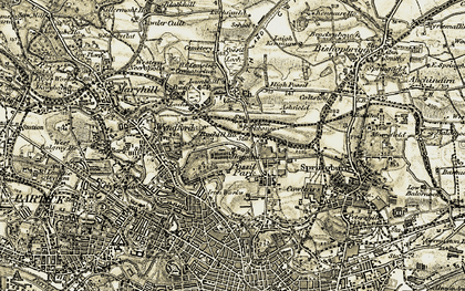 Old map of Possil Park in 1904-1905