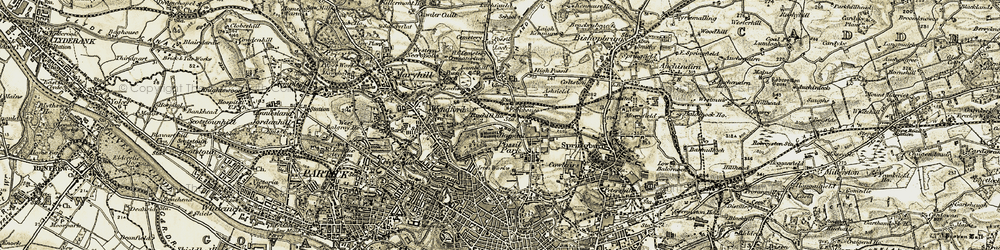 Old map of Possil Park in 1904-1905