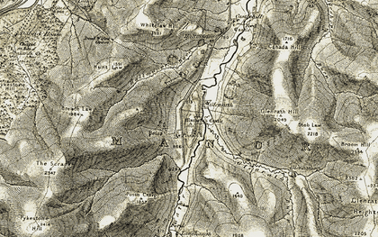 Old map of Posso in 1904