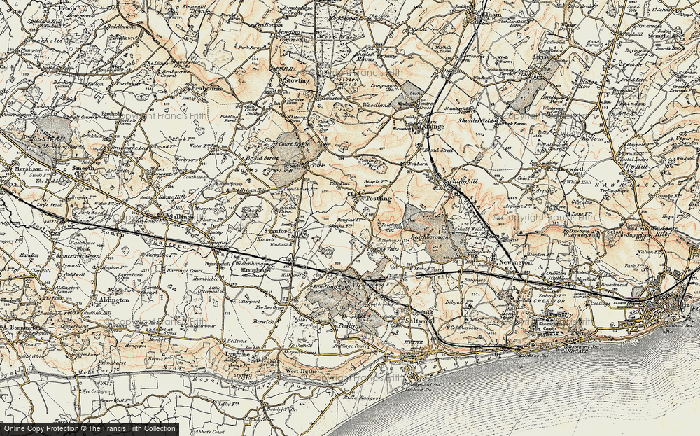 Old Map of Postling, 1898-1899 in 1898-1899
