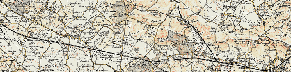 Old map of Postling in 1898-1899