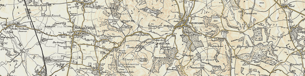 Old map of Postlip in 1899-1900