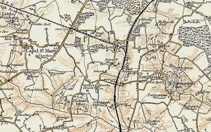 Old map of Bentley in 1898-1901