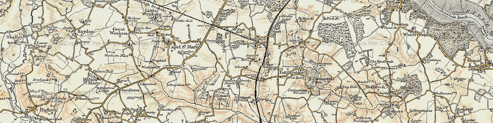 Old map of Bentley Park in 1898-1901