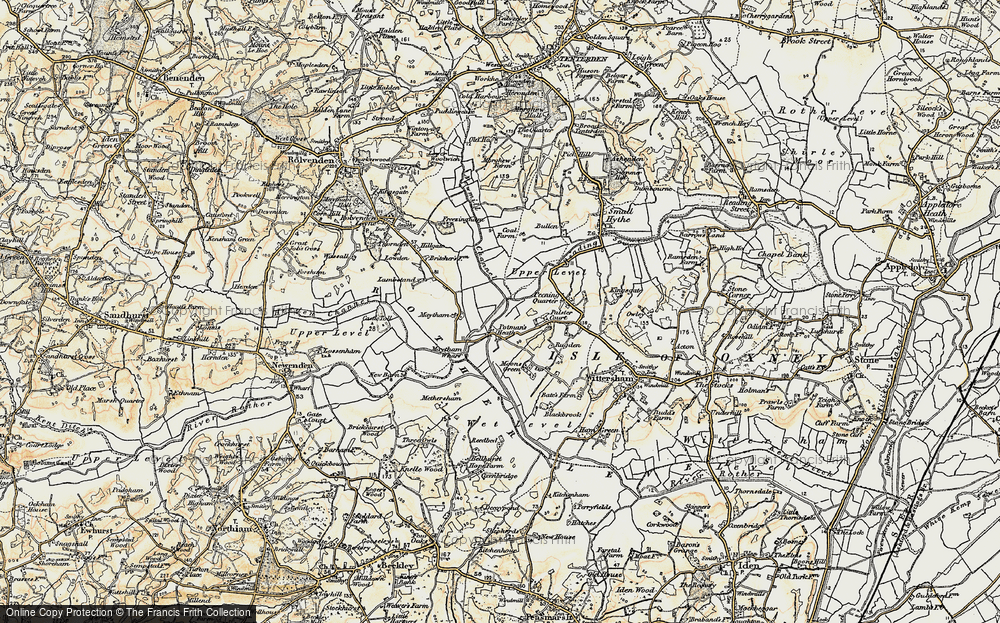 Old Map of Historic Map covering Wet Level in 1898