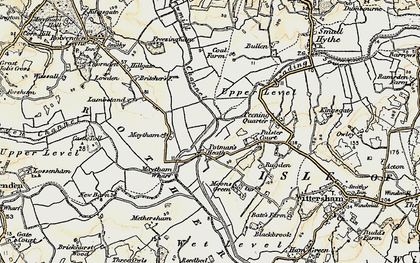 Old map of Wet Level in 1898