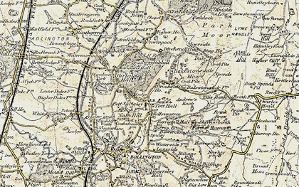 Old map of Pott Shrigley in 1902-1903