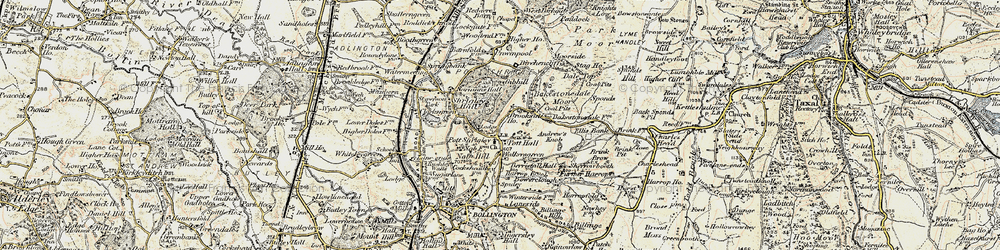 Old map of Bakestonedale Moor in 1902-1903