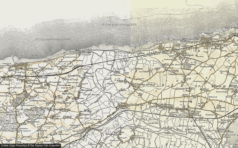 Old Map of Potten Street, 1898-1899 in 1898-1899