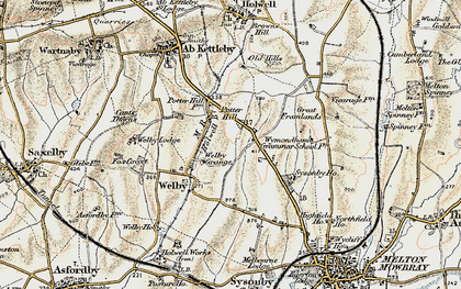 Old map of Potter Hill in 1901-1903