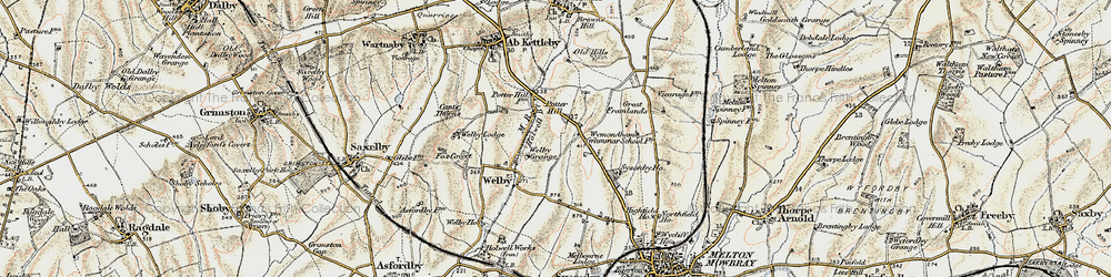 Old map of Potter Hill in 1901-1903