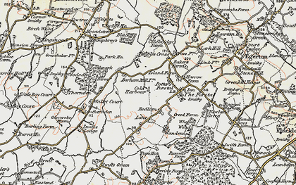 Old map of Potter's Forstal in 1897-1898