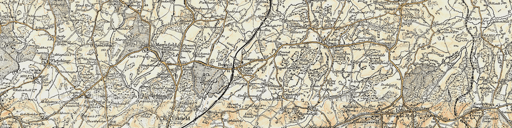 Old map of Potter's Green in 1898