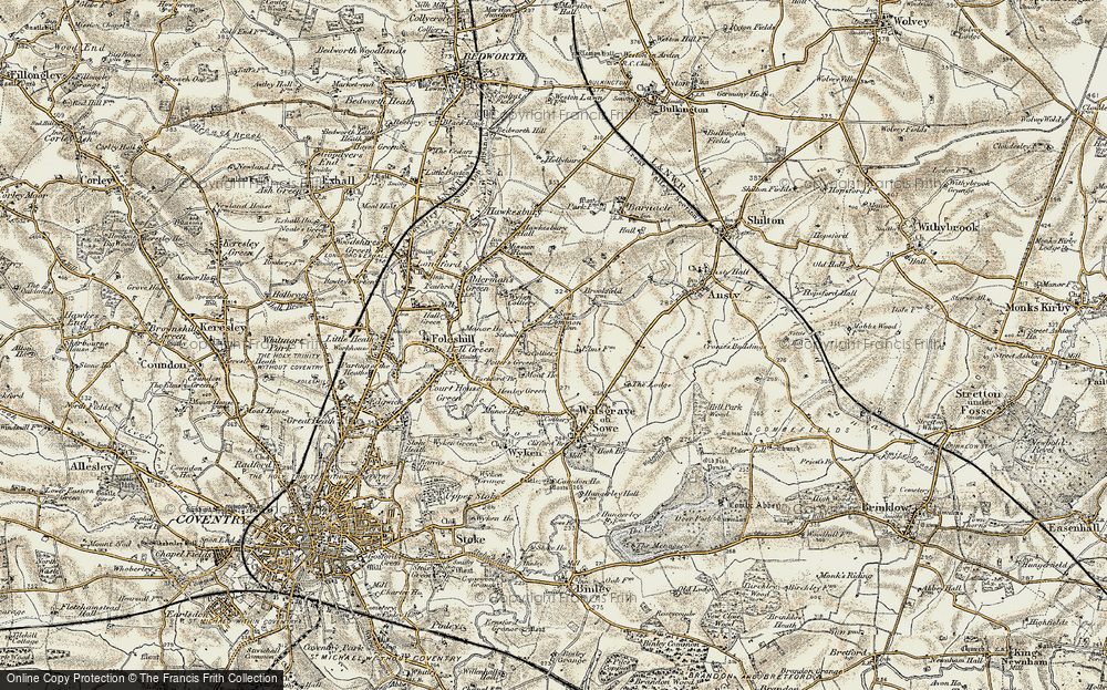 Old Map of Potter's Green, 1901-1902 in 1901-1902