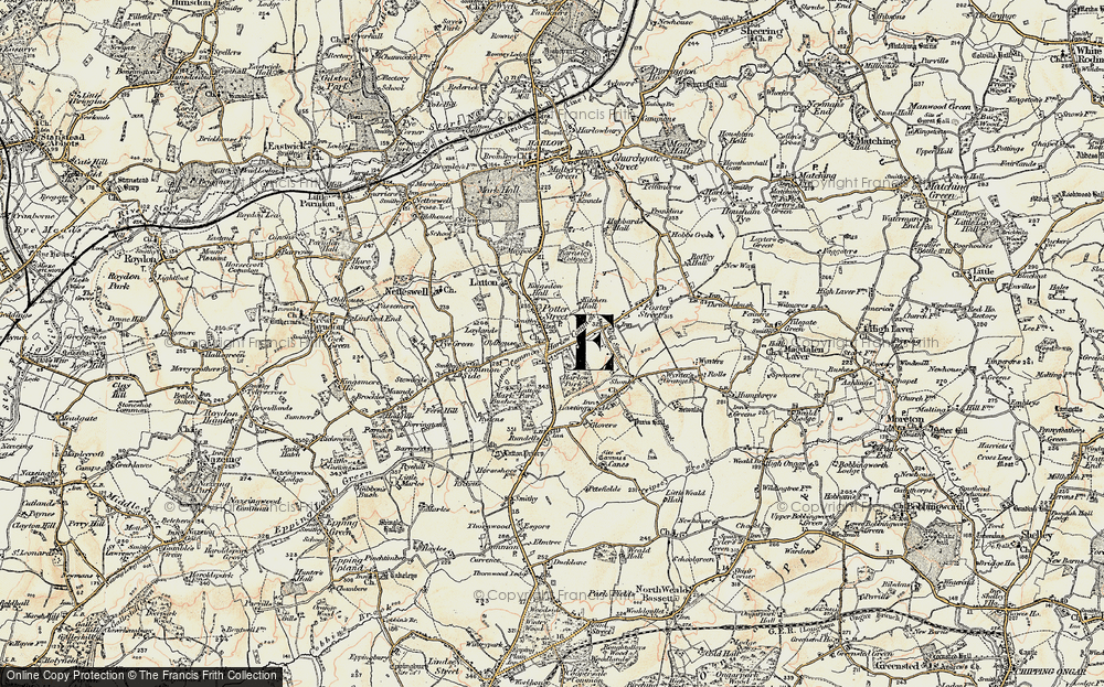 Old Map of Historic Map covering Latton Park in 1898