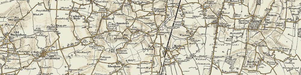 Old map of Pottergate Street in 1901-1902