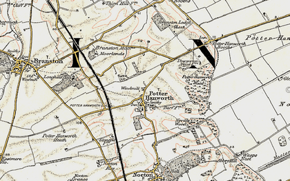 Old map of Branston Moor in 1902-1903