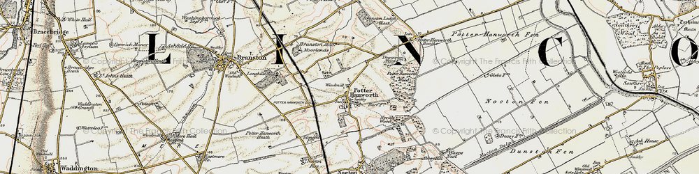 Old map of Potterhanworth in 1902-1903