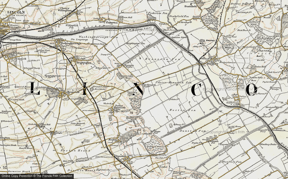 Old Map of Potterhanworth Booths, 1902-1903 in 1902-1903