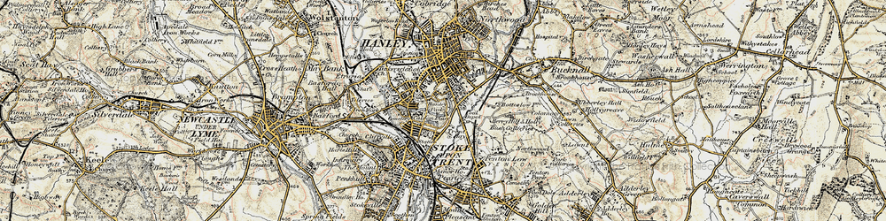 Old map of Potteries, The in 1902