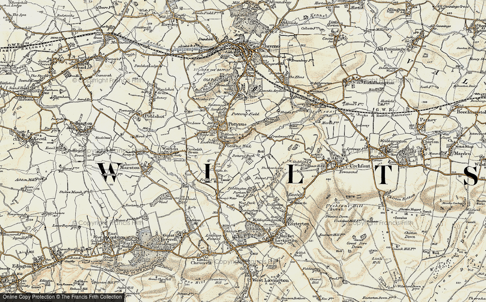 Old Map of Potterne Wick, 1898-1899 in 1898-1899