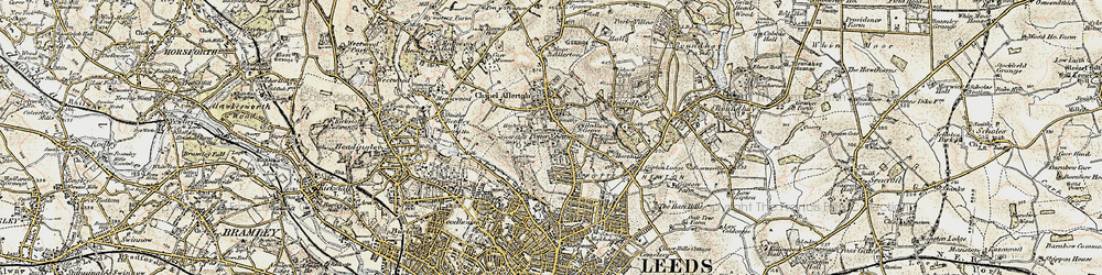 Old map of Potternewton in 1903-1904