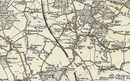 Old map of Potters Bar in 1897-1898