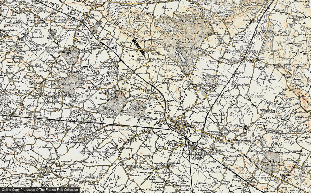 Old Map of Potters Corner, 1897-1898 in 1897-1898