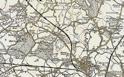 Old map of Beechbrook Farm Marshalling Yard in 1897-1898