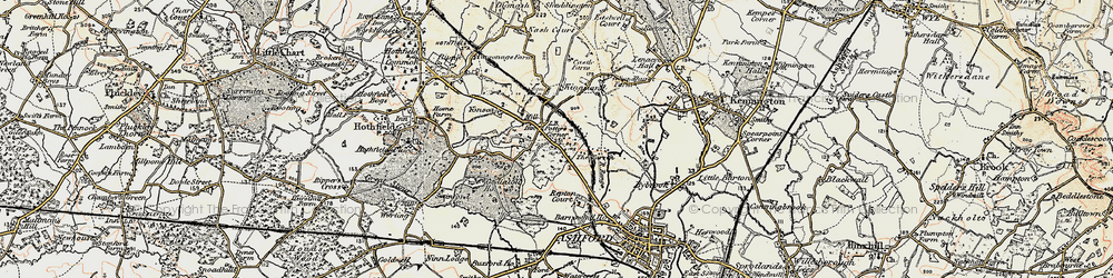 Old map of Potters Corner in 1897-1898