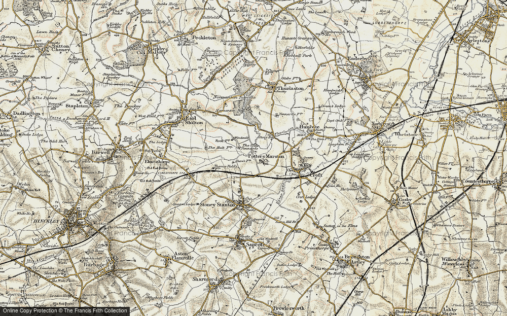 Old Map of Potters Marston, 1901-1903 in 1901-1903