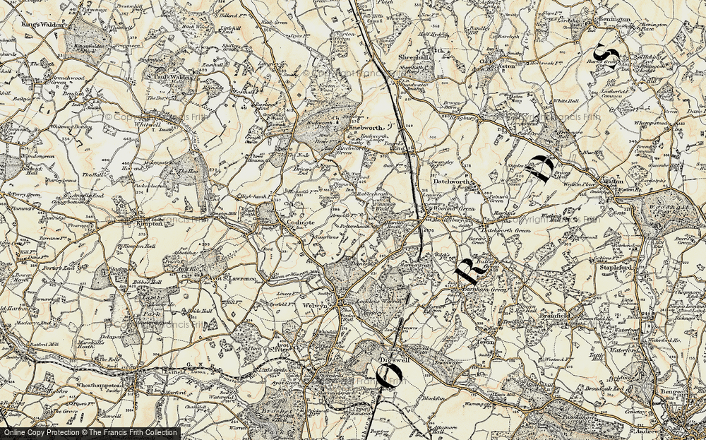 Old Map of Pottersheath, 1898-1899 in 1898-1899
