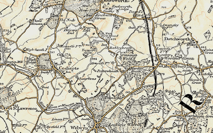 Old map of Pottersheath in 1898-1899