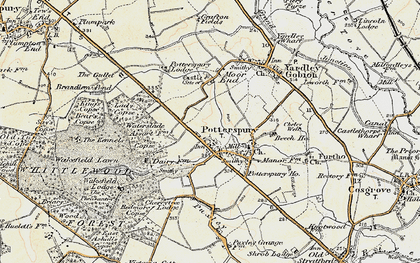 Old map of Potterspury in 1898-1901