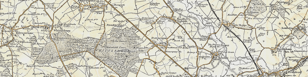 Old map of Potterspury in 1898-1901