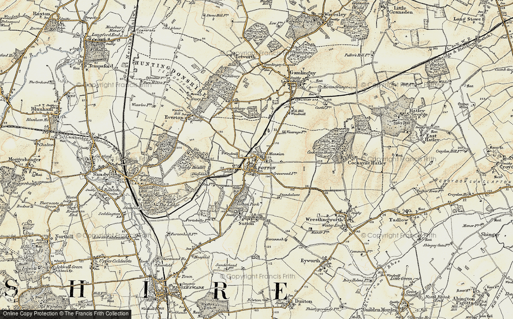 Old Map of Potton, 1898-1901 in 1898-1901