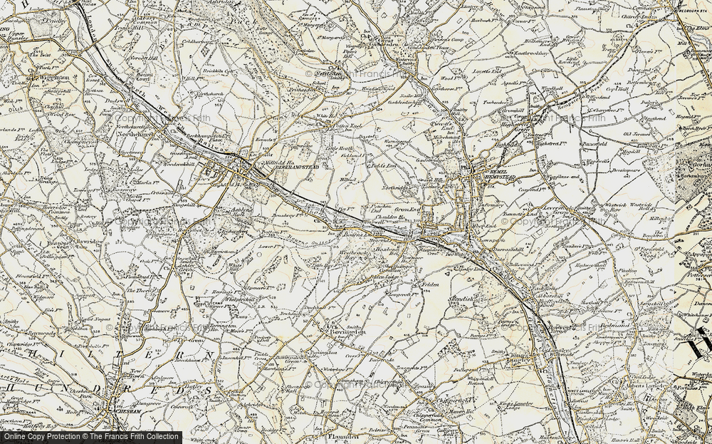 Old Map of Pouchen End, 1898 in 1898