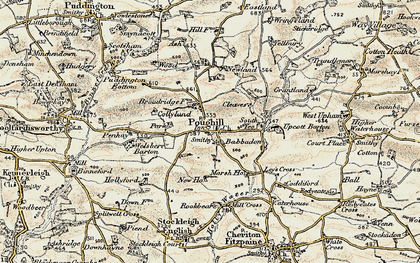 Old map of Poughill in 1899-1900