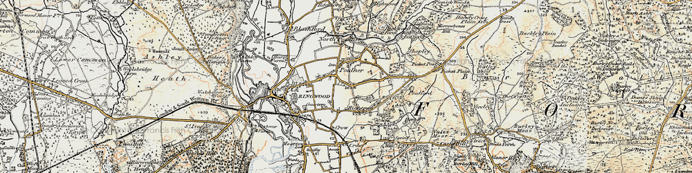 Old map of Poulner in 1897-1909