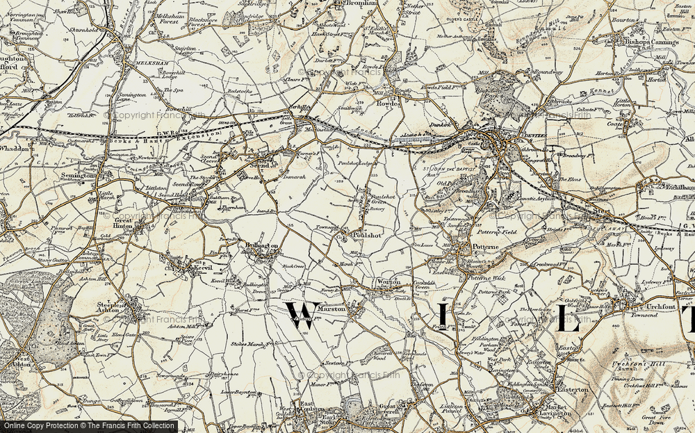 Old Map of Poulshot, 1898-1899 in 1898-1899
