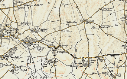 Old map of Honeycomb Leaze Fm in 1898-1899