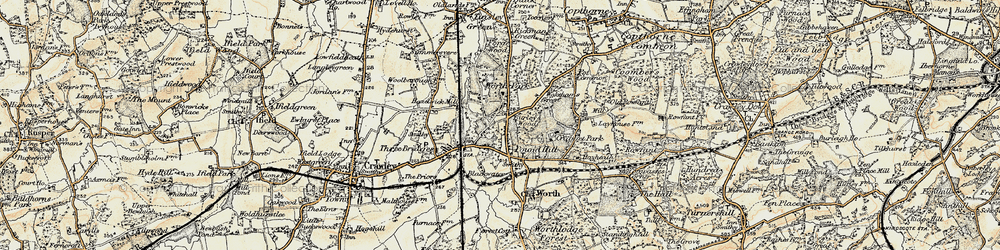 Old map of Pound Hill in 1898-1902