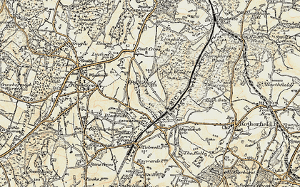 Old map of Lime Kiln Oast in 1898