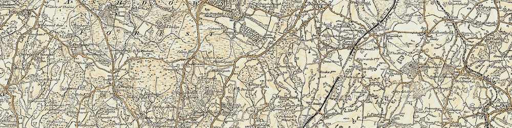 Old map of Poundgate in 1898