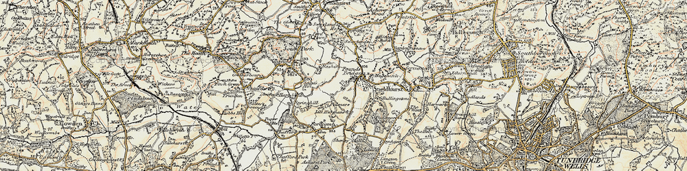 Old map of Poundsbridge in 1897-1898