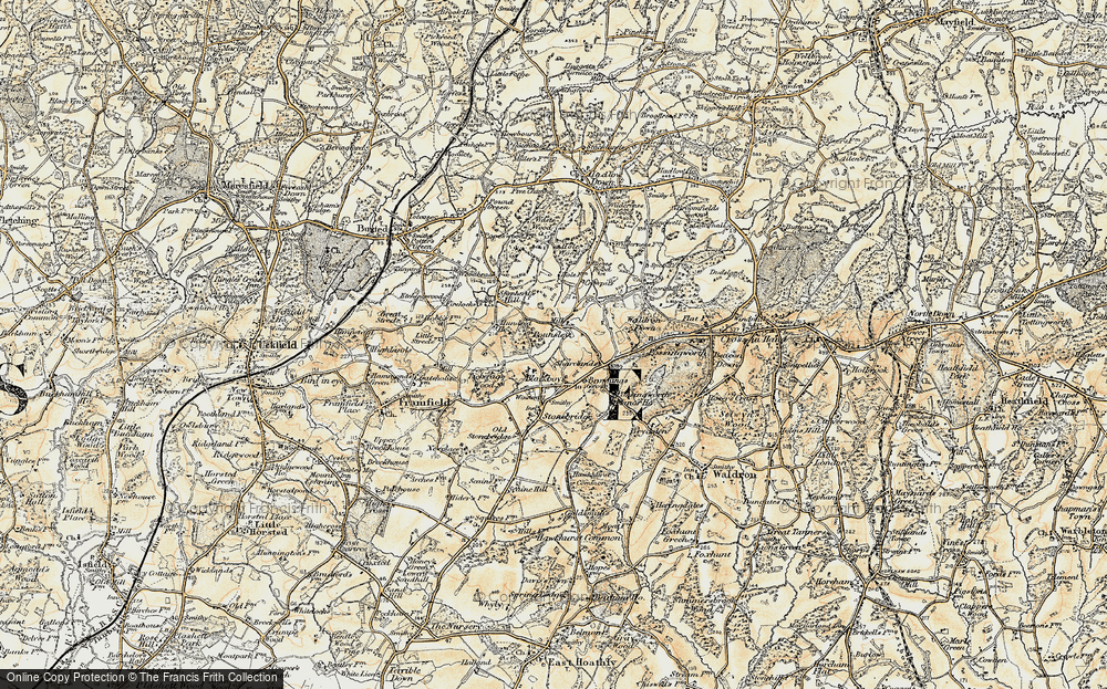 Old Map of Pounsley, 1898 in 1898
